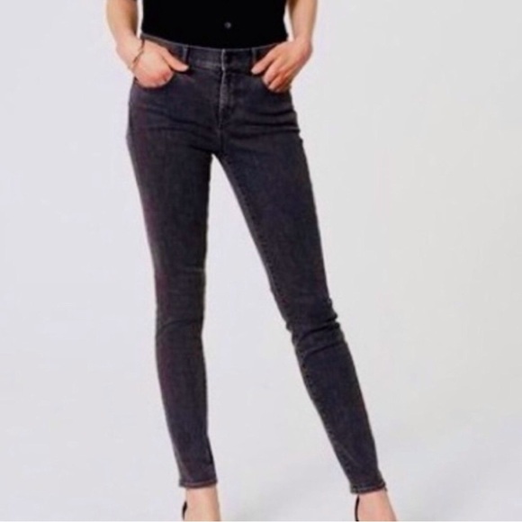 LOFT 4 (27) Curvy Skinny Jeans Washed Black Mid Rise Women’s Stretch - Picture 16 of 16